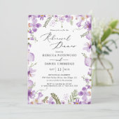 Invitation Dîner de répétition Mariage floral mignon Lavender (Debout devant)