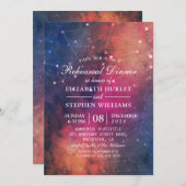 Invitation Dîner de répétition mariage Galaxy Star Constellat (Devant / Derrière)