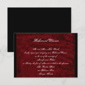 Invitation Dîner de répétition Mariage Gothique Angel Red Vel (Devant / Derrière)