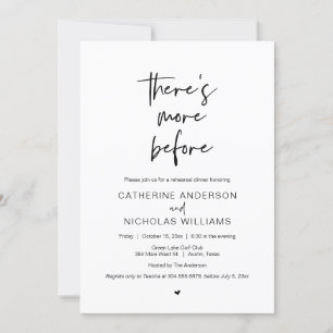 Invitation Dîner de répétition mariage, il ya plus avant