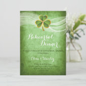 Invitation Dîner de répétition mariage irlandais sur le trèfl (Debout devant)