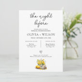 Invitation Dîner de répétition Mariage jaune élégant (Debout devant)