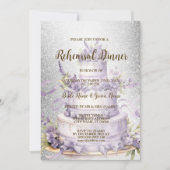 Invitation Dîner de répétition mariage Lavande de gâteau Flor (Devant)