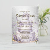 Invitation Dîner de répétition mariage Lavande de gâteau Flor (Debout devant)