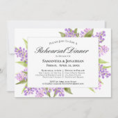 Invitation Dîner de répétition Mariage Lilac Bouquet Aquarell (Devant)