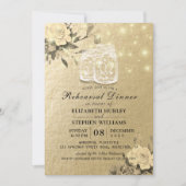 Invitation Dîner de répétition mariage Lumières de jarre de m (Devant)