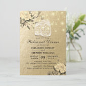 Invitation Dîner de répétition mariage Lumières de jarre de m (Debout devant)