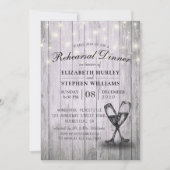 Invitation Dîner de répétition mariage Lunettes de champagne  (Devant)