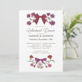 Invitation Dîner de répétition Mariage Magenta Bows Blossom (Debout devant)