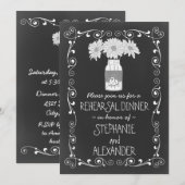 Invitation Dîner de répétition Mariage Mason Jar (Devant / Derrière)