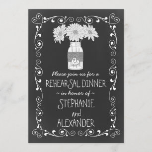 Invitation Dîner de répétition Mariage Mason Jar