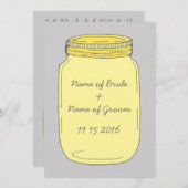 Invitation Dîner de répétition Mariage Mason Jar Jar (Devant / Derrière)
