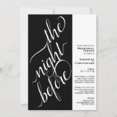 Invitation Dîner de répétition Mariage minimum 2 volets Noir (Devant)