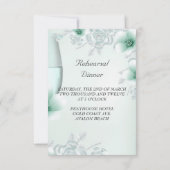 Invitation Dîner de répétition Mariage Mint Green Rose Blosso (Dos)