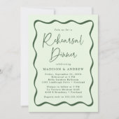 Invitation Dîner de répétition Mariage moderne avec cadre ver (Devant)