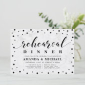 Invitation Dîner De Répétition Mariage Moderne En Marbre Et S (Debout devant)