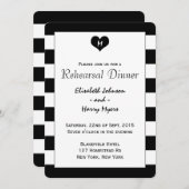 Invitation Dîner de répétition Mariage moderne et chic noir e (Devant / Derrière)