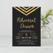 Invitation Dîner de répétition Mariage moderne Faux Gold (Debout devant)