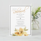 Invitation Dîner de répétition Mariage moderne jaune et gris (Debout devant)