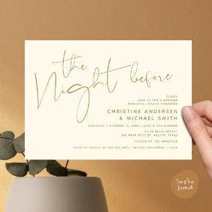 Invitation Dîner De Répétition Mariage Moderne, La Nuit Avant