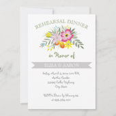 Invitation Dîner de répétition mariage moderne rose (Devant)