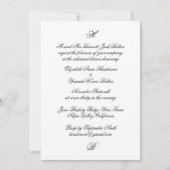 Invitation Dîner de répétition Mariage noir Monogramme classi (Devant)