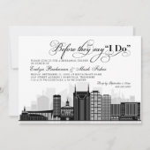 Invitation Dîner de répétition Mariage noir Nashville Skyline (Devant)