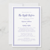 Invitation Dîner de répétition Mariage Nuit avant Périwinkle (Devant)