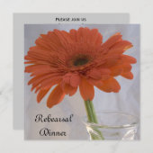 Invitation Dîner de répétition Mariage Orange Daisy (Devant / Derrière)