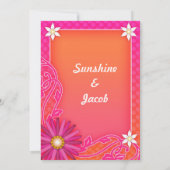 Invitation Dîner de répétition Mariage orange et rose Tangeri (Dos)