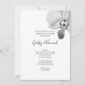 Invitation Dîner de répétition Mariage Orchidées Noires et Bl (Devant)