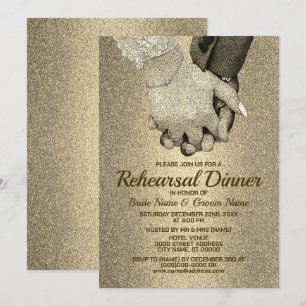 Invitation Dîner de répétition Mariage Parties scintillant d'
