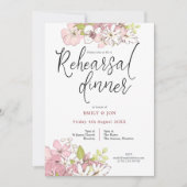 Invitation Dîner de répétition Mariage Pastel Florals Script (Devant)