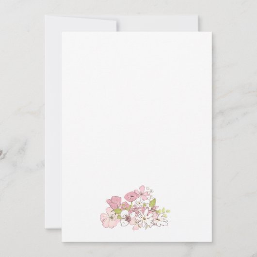 Invitation Dîner de répétition Mariage Pastel Florals Script (Dos)