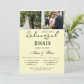 Invitation Dîner de répétition Mariage photo jaune beurre (Debout devant)