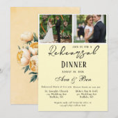 Invitation Dîner de répétition Mariage photo jaune beurre (Devant / Derrière)
