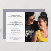 Invitation Dîner de répétition Mariage photo moderne et éléga (Devant / Derrière)