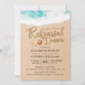 Invitation Dîner de répétition mariage Plage d'été (Devant)