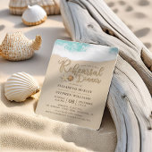 Invitation Dîner de répétition mariage Plage d'été