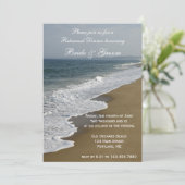 Invitation Dîner de répétition Mariage plage et océan (Debout devant)