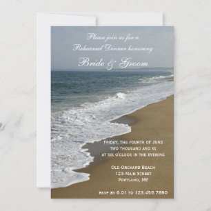 Invitation Dîner de répétition Mariage plage et océan