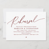 Invitation Dîner de répétition Mariage romantique moderne (Devant)