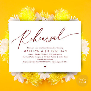 Invitation Dîner de répétition Mariage romantique moderne