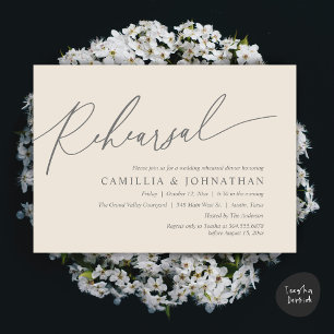Invitation Dîner de répétition Mariage romantique moderne