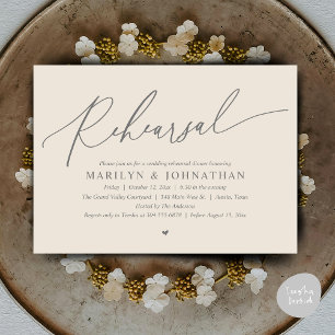 Invitation Dîner de répétition Mariage romantique moderne