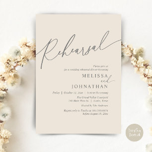 Invitation Dîner de répétition Mariage romantique moderne