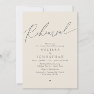 Invitation Dîner de répétition Mariage romantique moderne