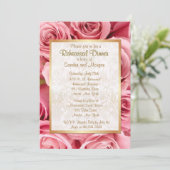 Invitation Dîner de répétition Mariage rose (Debout devant)