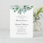 Invitation Dîner de répétition Mariage Rose blanche (Debout devant)