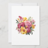 Invitation Dîner de répétition Mariage rose et jaune (Dos)